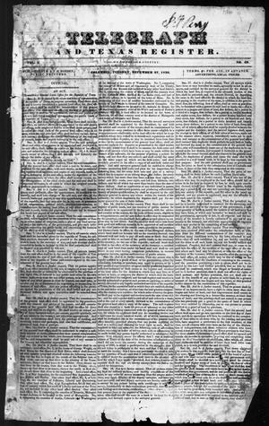 Primary view of object titled 'Telegraph and Texas Register (Columbia, Tex.), Vol. 1, No. 49, Ed. 1, Tuesday, December 27, 1836'.