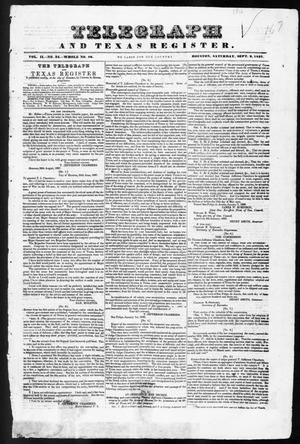 Primary view of Telegraph and Texas Register (Houston, Tex.), Vol. 2, No. 34, Ed. 1, Saturday, September 2, 1837