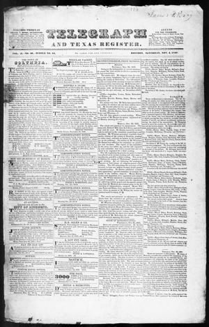 Primary view of Telegraph and Texas Register (Houston, Tex.), Vol. 2, No. 46, Ed. 1, Saturday, November 4, 1837