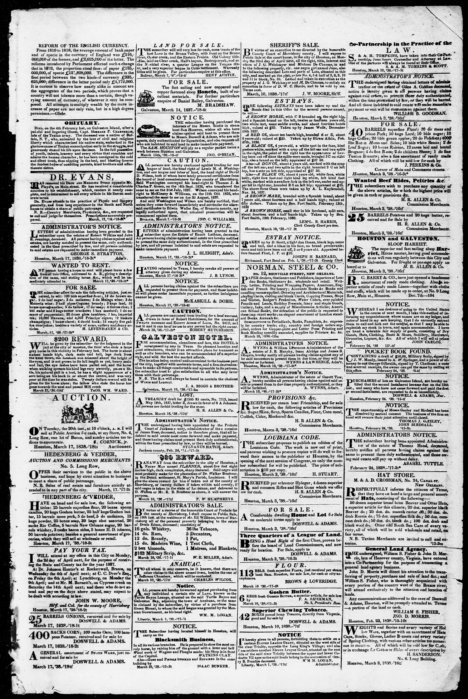 Telegraph and Texas Register (Houston, Tex.), Vol. 3, No. 14, Ed. 1, Saturday, March 17, 1838
                                                
                                                    [Sequence #]: 3 of 4
                                                