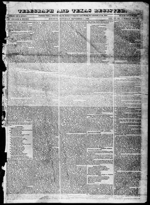 Primary view of Telegraph and Texas Register (Houston, Tex.), Vol. 4, No. 1, Ed. 1, Saturday, September 1, 1838