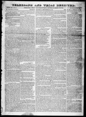 Primary view of Telegraph and Texas Register (Houston, Tex.), Vol. 4, No. 4, Ed. 1, Saturday, September 22, 1838