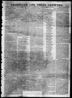 Primary view of object titled 'Telegraph and Texas Register (Houston, Tex.), Vol. 4, No. 6, Ed. 1, Saturday, October 6, 1838'.