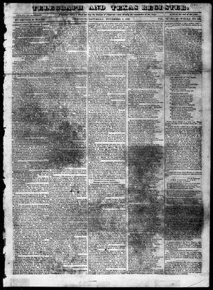 Primary view of object titled 'Telegraph and Texas Register (Houston, Tex.), Vol. 4, No. 10, Ed. 1, Saturday, November 3, 1838'.