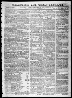 Primary view of object titled 'Telegraph and Texas Register (Houston, Tex.), Vol. 4, No. 16, Ed. 1, Wednesday, November 28, 1838'.
