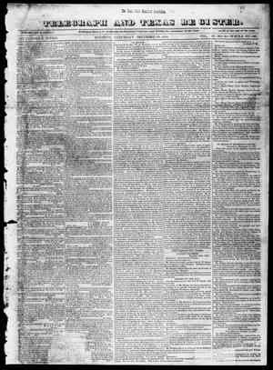 Primary view of object titled 'Telegraph and Texas Register (Houston, Tex.), Vol. 4, No. 24, Ed. 1, Saturday, December 29, 1838'.