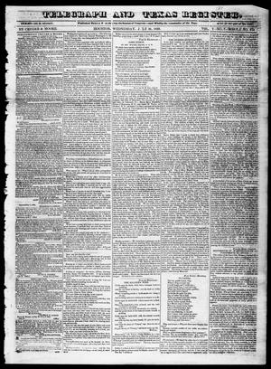 Primary view of Telegraph and Texas Register (Houston, Tex.), Vol. 5, No. 7, Ed. 1, Wednesday, July 31, 1839