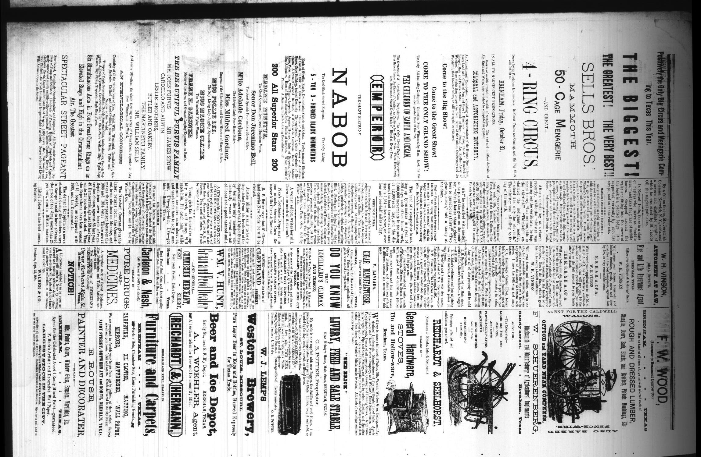 Brenham Daily Banner. (Brenham, Tex.), Vol. 9, No. 263, Ed. 1 Tuesday, October 21, 1884
                                                
                                                    [Sequence #]: 4 of 4
                                                