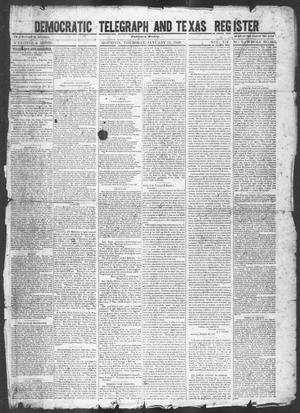 Primary view of object titled 'Democratic Telegraph and Texas Register (Houston, Tex.), Vol. 14, No. 2, Ed. 1, Thursday, January 11, 1849'.