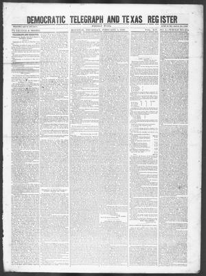 Primary view of Democratic Telegraph and Texas Register (Houston, Tex.), Vol. 14, No. 5, Ed. 1, Thursday, February 1, 1849