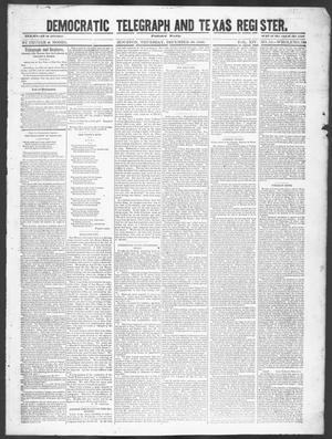 Primary view of Democratic Telegraph and Texas Register (Houston, Tex.), Vol. 14, No. 52, Ed. 1, Thursday, December 20, 1849