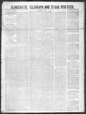 Primary view of Democratic Telegraph and Texas Register (Houston, Tex.), Vol. 15, No. 33, Ed. 1, Thursday, August 15, 1850