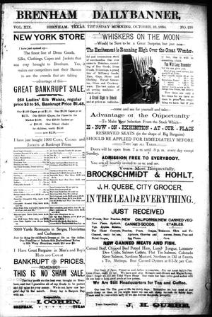 Primary view of object titled 'Brenham Daily Banner. (Brenham, Tex.), Vol. 19, No. 238, Ed. 1 Thursday, October 25, 1894'.
