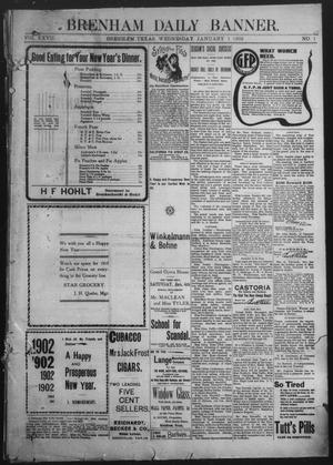 Primary view of object titled 'Brenham Daily Banner. (Brenham, Tex.), Vol. 27, No. 1, Ed. 1 Wednesday, January 1, 1902'.