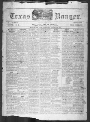 Primary view of object titled 'Texas Ranger. (Washington, Tex.), Vol. 4, No. 29, Ed. 1, Wednesday, October 6, 1852'.