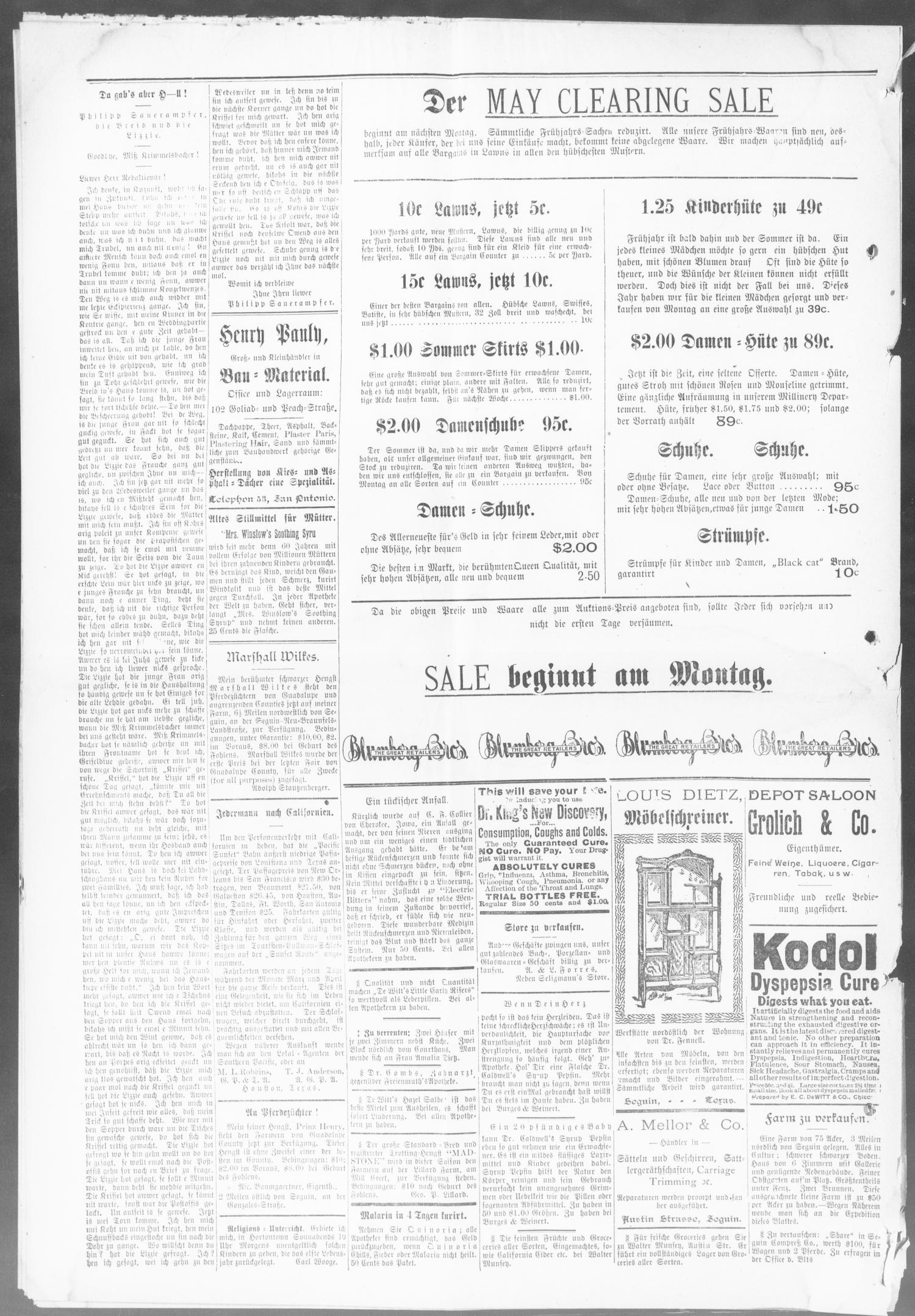 Seguin Zeitung. (Seguin, Tex.), Vol. 11, No. 40, Ed. 1 Thursday, May 8, 1902
                                                
                                                    [Sequence #]: 8 of 8
                                                