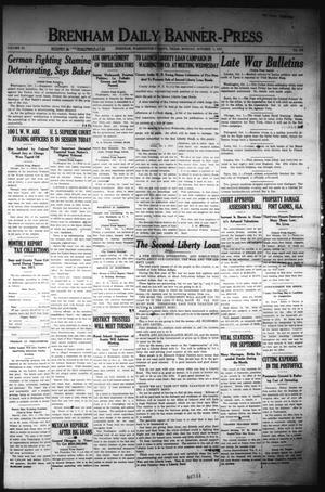 Primary view of object titled 'Brenham Daily Banner-Press (Brenham, Tex.), Vol. 34, No. 159, Ed. 1 Monday, October 1, 1917'.