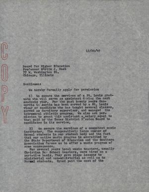 Primary view of [Letter from George Beto to Martin Neeb, December 12, 1947]