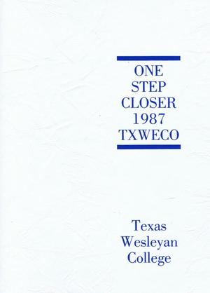 Primary view of object titled 'TXWECO, Yearbook of Texas Wesleyan College, 1987'.