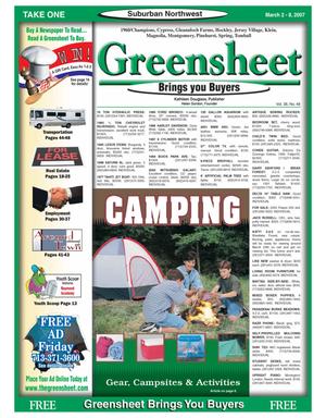 Primary view of object titled 'Greensheet (Houston, Tex.), Vol. 38, No. 48, Ed. 1 Friday, March 2, 2007'.