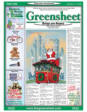 Primary view of object titled 'Greensheet (Houston, Tex.), Vol. 39, No. 540, Ed. 1 Friday, December 12, 2008'.
