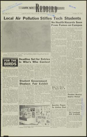 Primary view of object titled 'Lamar Tech Redbird (Beaumont, Tex.), Vol. 13, No. 5, Ed. 1 Friday, October 26, 1962'.