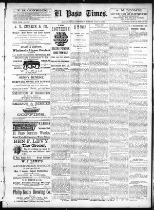 Primary view of object titled 'El Paso Times. (El Paso, Tex.), Vol. SIXTH YEAR, No. 172, Ed. 1 Wednesday, July 21, 1886'.