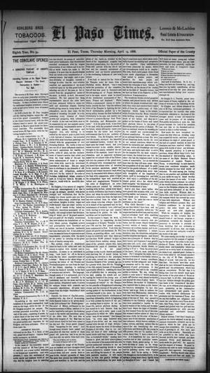 Primary view of El Paso Times. (El Paso, Tex.), Vol. Eighth Year, No. 94, Ed. 1 Thursday, April 19, 1888