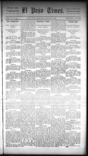 Primary view of object titled 'El Paso Times. (El Paso, Tex.), Vol. Seventh Year, No. 279, Ed. 1 Tuesday, November 29, 1887'.