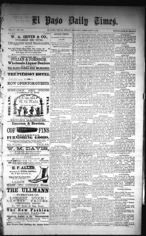 Primary view of object titled 'El Paso Daily Times. (El Paso, Tex.), Vol. 4, No. 252, Ed. 1 Friday, February 6, 1885'.