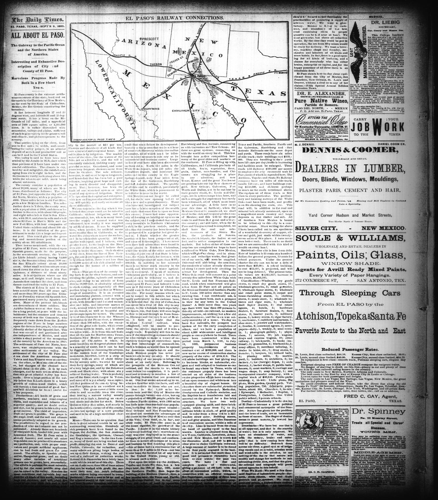 The El Paso Daily Times. (El Paso, Tex.), Vol. 2, No. 162, Ed. 1 Sunday, September 9, 1883
                                                
                                                    [Sequence #]: 4 of 6
                                                