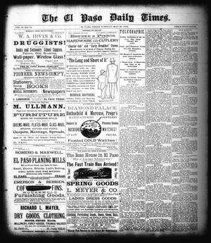 Primary view of object titled 'The El Paso Daily Times. (El Paso, Tex.), Vol. 2, No. 70, Ed. 1 Tuesday, May 22, 1883'.