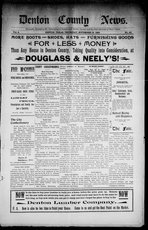 Primary view of object titled 'Denton County News. (Denton, Tex.), Vol. 4, No. 29, Ed. 1 Thursday, November 14, 1895'.