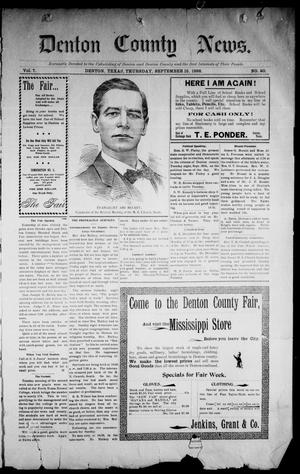 Primary view of object titled 'Denton County News. (Denton, Tex.), Vol. 7, No. 20, Ed. 1 Thursday, September 15, 1898'.