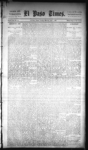 Primary view of object titled 'El Paso Times. (El Paso, Tex.), Vol. EIGHTH YEAR, No. 135, Ed. 1 Tuesday, June 5, 1888'.