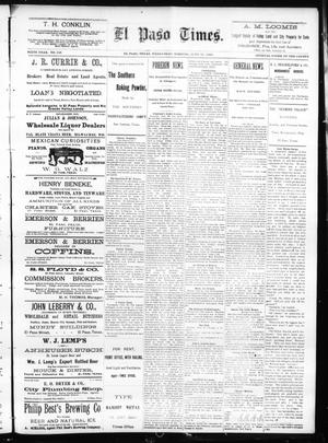 Primary view of El Paso Times. (El Paso, Tex.), Vol. SIXTH YEAR, No. 148, Ed. 1 Wednesday, June 23, 1886