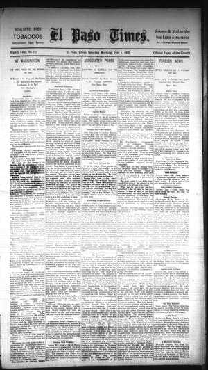 Primary view of object titled 'El Paso Times. (El Paso, Tex.), Vol. EIGHTH YEAR, No. 133, Ed. 1 Saturday, June 2, 1888'.