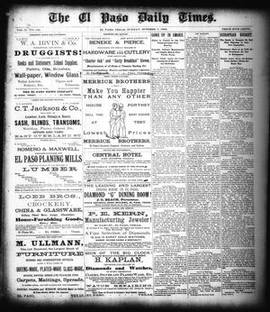 Primary view of object titled 'The El Paso Daily Times. (El Paso, Tex.), Vol. 2, No. 186, Ed. 1 Sunday, October 7, 1883'.