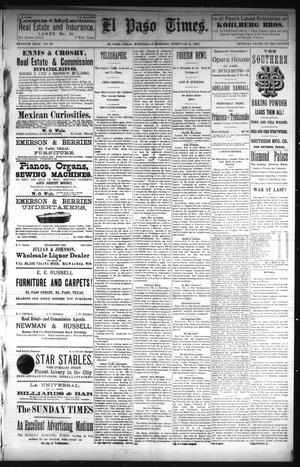Primary view of object titled 'El Paso Times. (El Paso, Tex.), Vol. Seventh Year, No. 32, Ed. 1 Wednesday, February 9, 1887'.