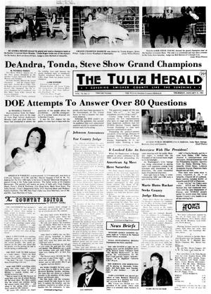 Primary view of object titled 'The Tulia Herald (Tulia, Tex.), Vol. 74, No. 3, Ed. 1 Thursday, January 21, 1982'.