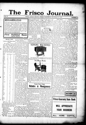 Primary view of object titled 'The Frisco Journal. (Frisco, Tex.), Vol. 10, No. 44, Ed. 1 Wednesday, November 13, 1912'.