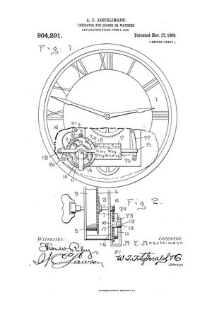 Primary view of object titled 'Indicator For Clocks or Watches'.