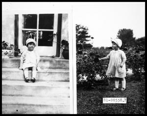 Primary view of object titled 'Virginia Lee on Porch Steps; Virginia Lee in Garden'.