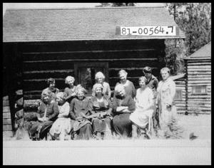Primary view of object titled 'Group of Women in front of Cabin'.