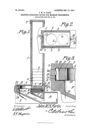 Primary view of object titled 'Register-Operating Device for Massage Treatments'.