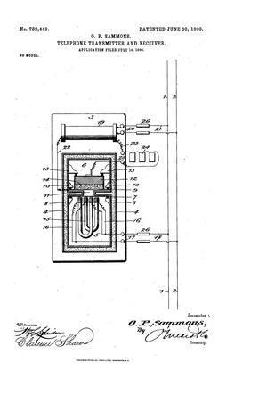 Primary view of object titled 'Telephone Transmitter and Receiver'.