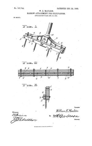 Primary view of object titled 'Harrow Attachment for Cultivators'.