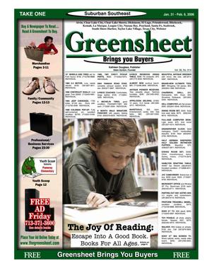 Primary view of object titled 'Greensheet (Houston, Tex.), Vol. 36, No. 614, Ed. 1 Tuesday, January 31, 2006'.