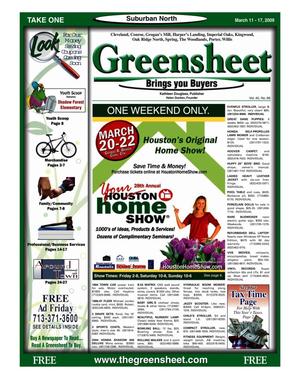 Primary view of object titled 'Greensheet (Houston, Tex.), Vol. 40, No. 66, Ed. 1 Wednesday, March 11, 2009'.