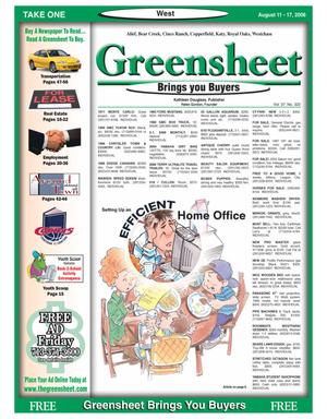 Primary view of object titled 'Greensheet (Houston, Tex.), Vol. 37, No. 322, Ed. 1 Friday, August 11, 2006'.